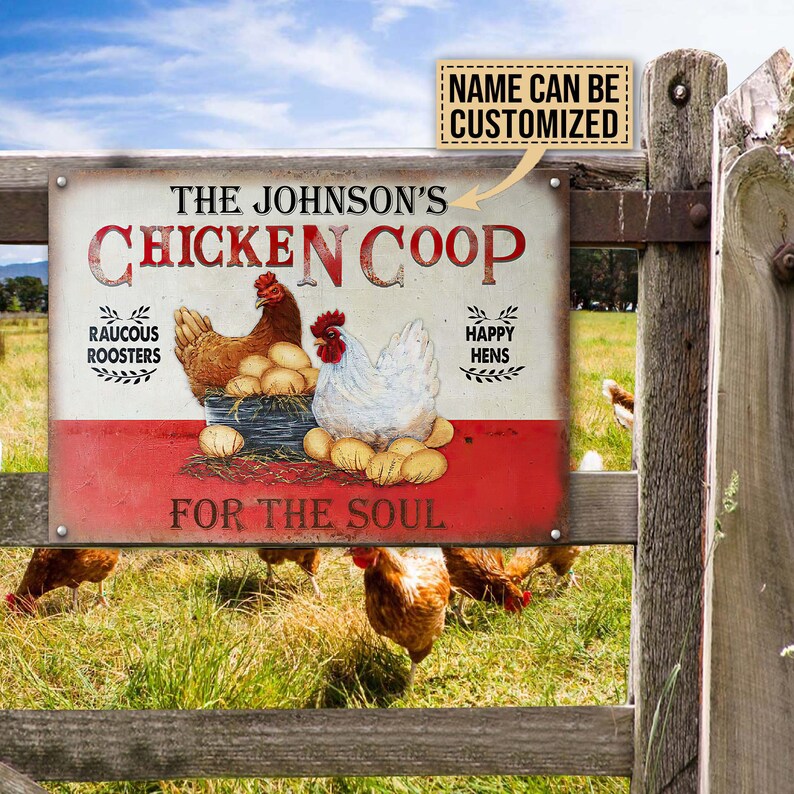 Chicken Coop Personalized Vintage Theme Metal Sign