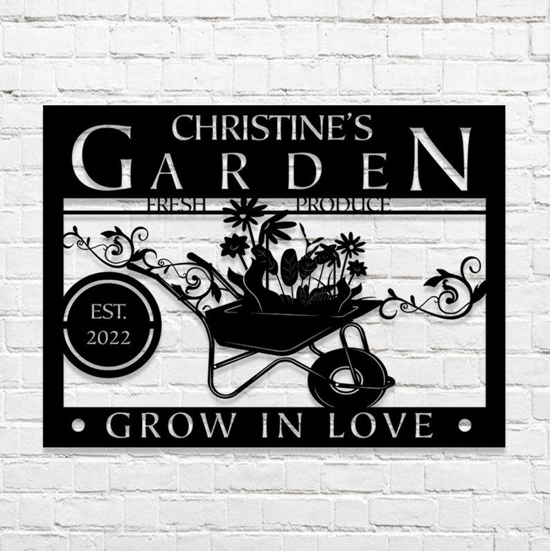 Personalized Garden Metal Sign,  Customized Metal Sign, Custom Family Name Sign, Grilling Gift, Outdoor Wall Decor ,Metal Wall Decor