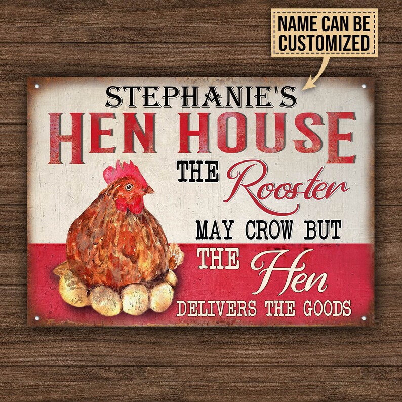 Personalized Chicken Rooster May Crow Customized Classic Metal Signs-  Hen House Signs- Chicken Coop Sign- Metal Chicken Coop Sign