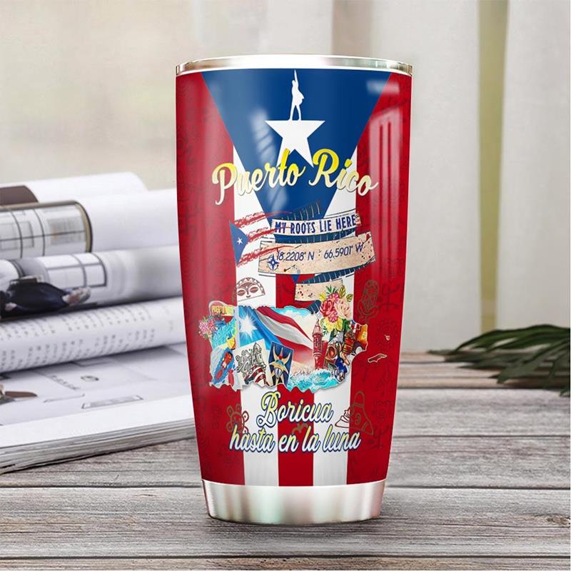 Skinny Tumbler Puerto Rico, Boricua Woman Insulated Tumbler. 