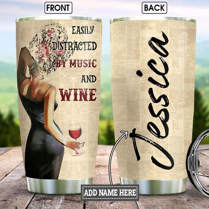 Personalized Music And Wine Stainless Steel Tumbler 20Oz