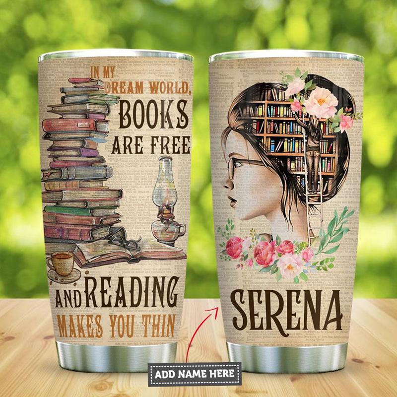 Reading Makes You Thin Personalized Stainless Steel Tumbler 20Oz