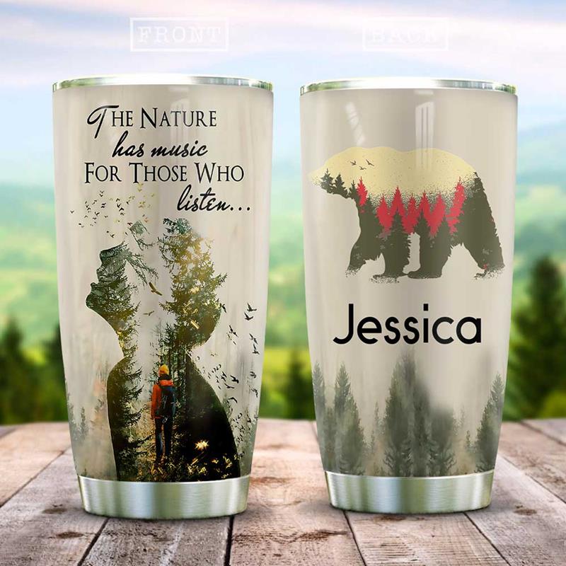 Bear Hiking Music Personalized Stainless Steel Tumbler 20Oz