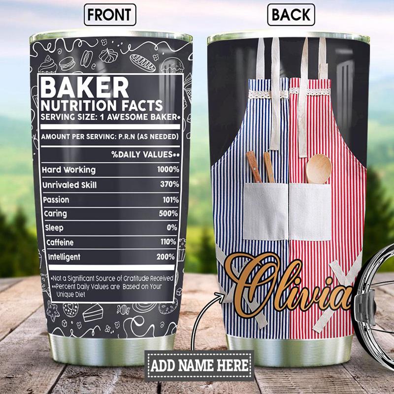 Baking Nutrition Facts Personalized Stainless Steel Tumbler 20Oz