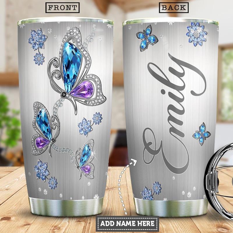 Butterfly Jewelry Style Personalized Stainless Steel Tumbler 20Oz