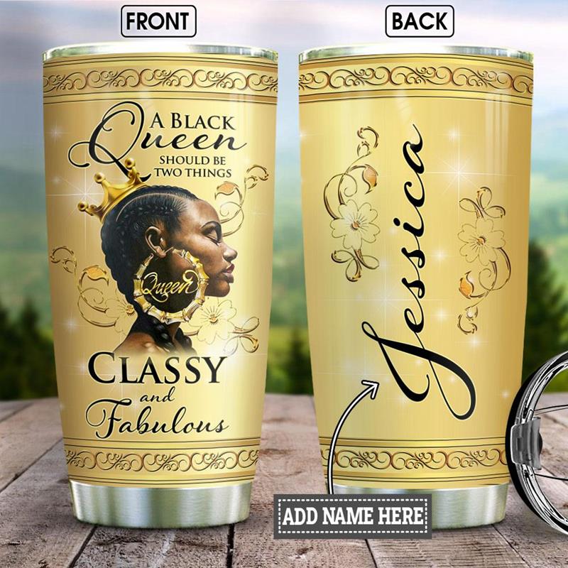 Personalized Black Women Queen Jewelry Style Stainless Steel Tumbler 20Oz