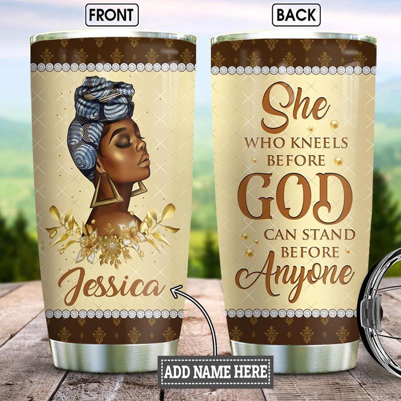 Personalized Black Women Faith Jewelry Style Stainless Steel Tumbler 20Oz