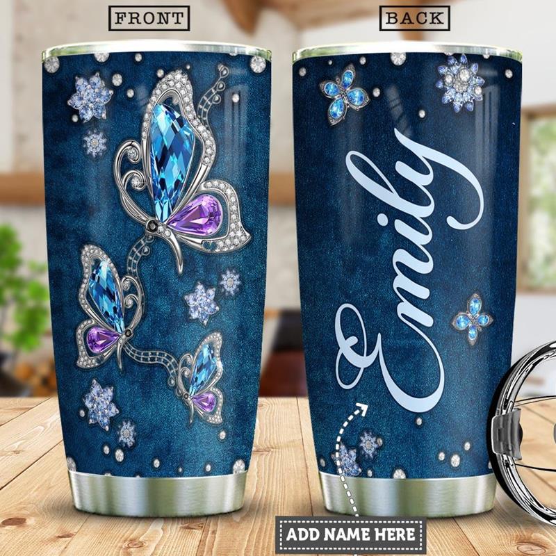 Butterfly Jewelry Style Personalized Stainless Steel Tumbler 20Oz