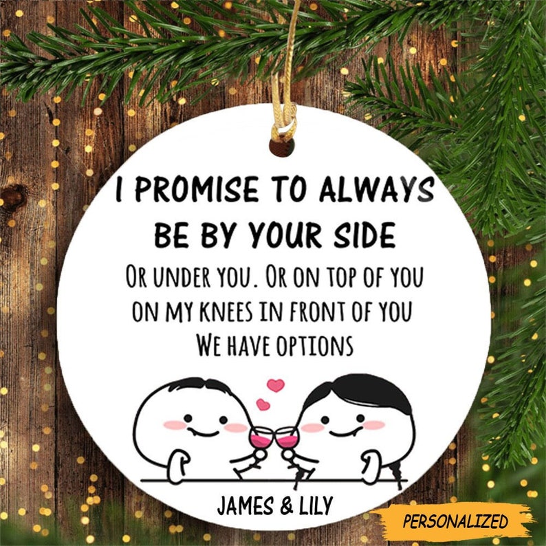 Personalized Couple Name Gift For Her For Him Cute Funny Christmas Circle Ornament, Anniversary Gift, Gift Christmas For Couple
