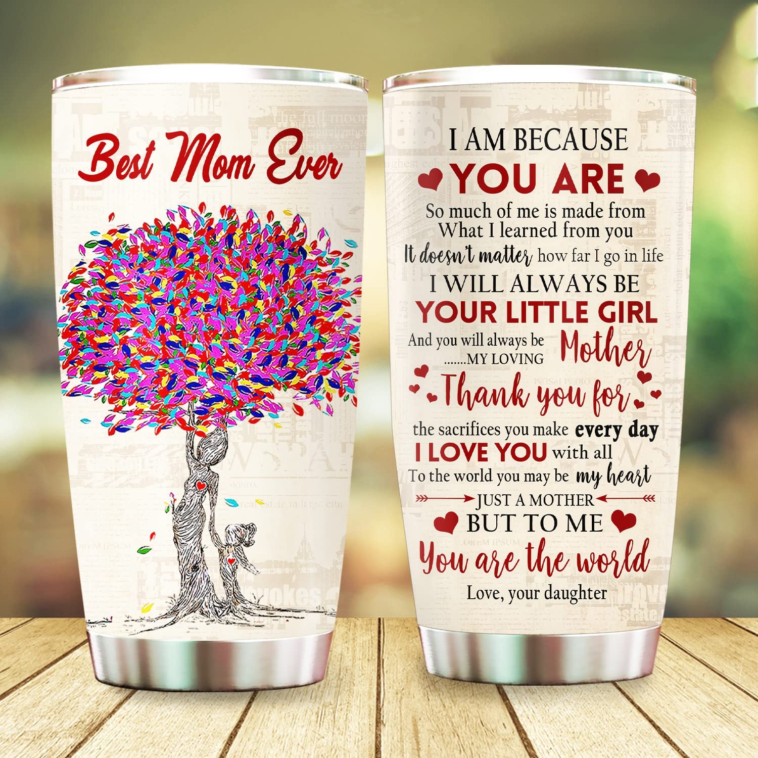Mothers Day Gifts, Best Mom Ever Tumbler, Mother Mama Mom Gifts on Christmas Birthday, Birthday Gifts for Mom from Daughter 20oz Stainless Steel Tumbler Cup with Lid Cold & Hot Water Coffee
