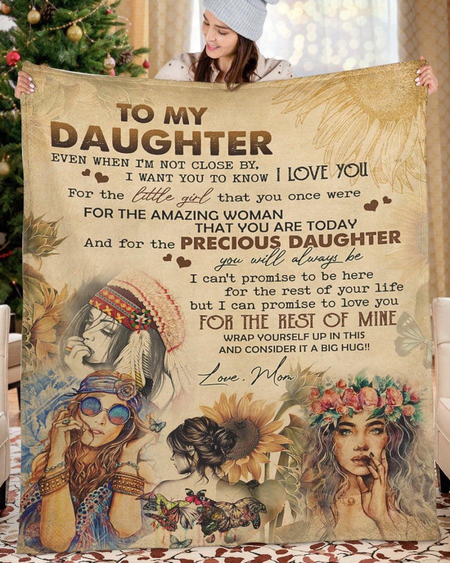To My Daughter Blanket Vintage Design Little Daughter Blanket Birthday Gift for Daughter from Mom