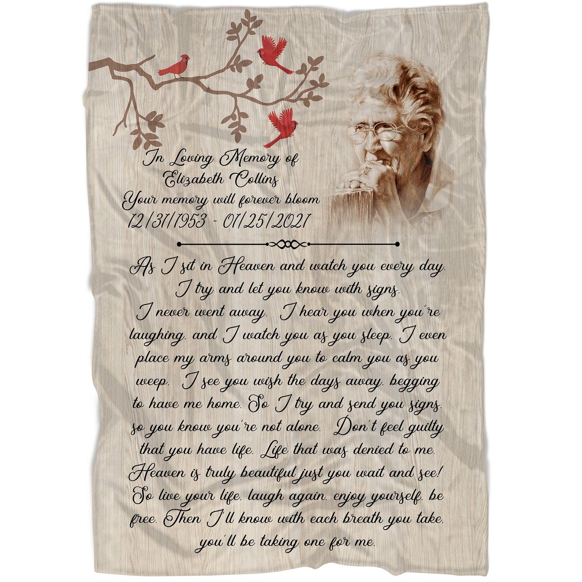 Memorial Blanket - Personalized Your Memory Will Forever Bloom Blanket Home Decor Bedding Couch Sofa Soft And Comfy Cozy Memorial Gift