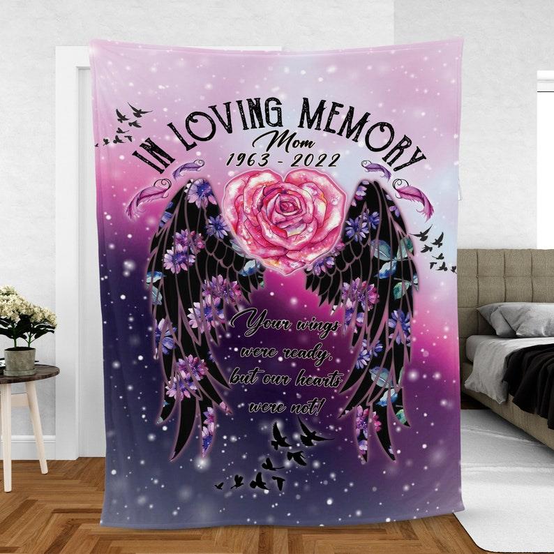 Memorial Blanket - Memorial Personalized In Loving Memory Angel Memorial Blanket Gift For Family Friend Home Decor Bedding Couch Sofa Soft And Comfy Cozy