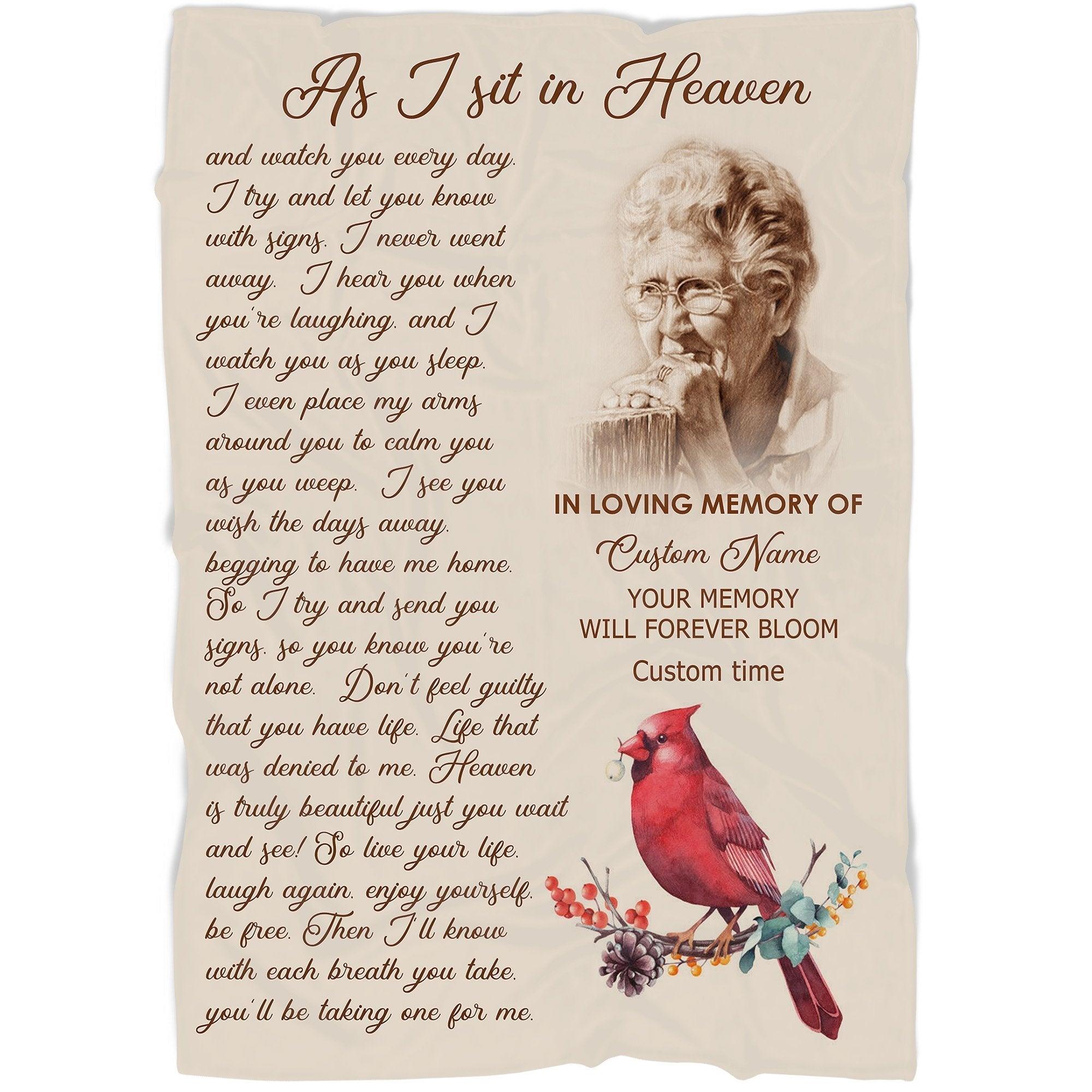 Memorial Blanket - Personalized Your Memory Will Forever Bloom Fleece Blanket Home Decor Bedding Couch Sofa Soft And Comfy Cozy, Memorial Gift