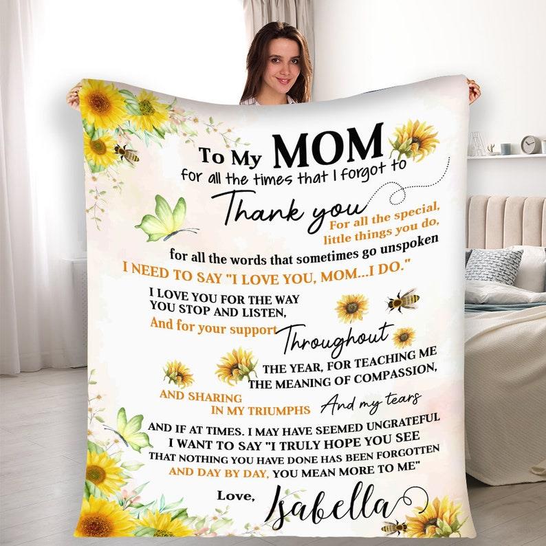 Mother's Day Gift To My Mom I Love You Customized Blanket, Gift For Mama, Custom Gift For Birthday Personalized Gift For Mom, Fleece Blanket
