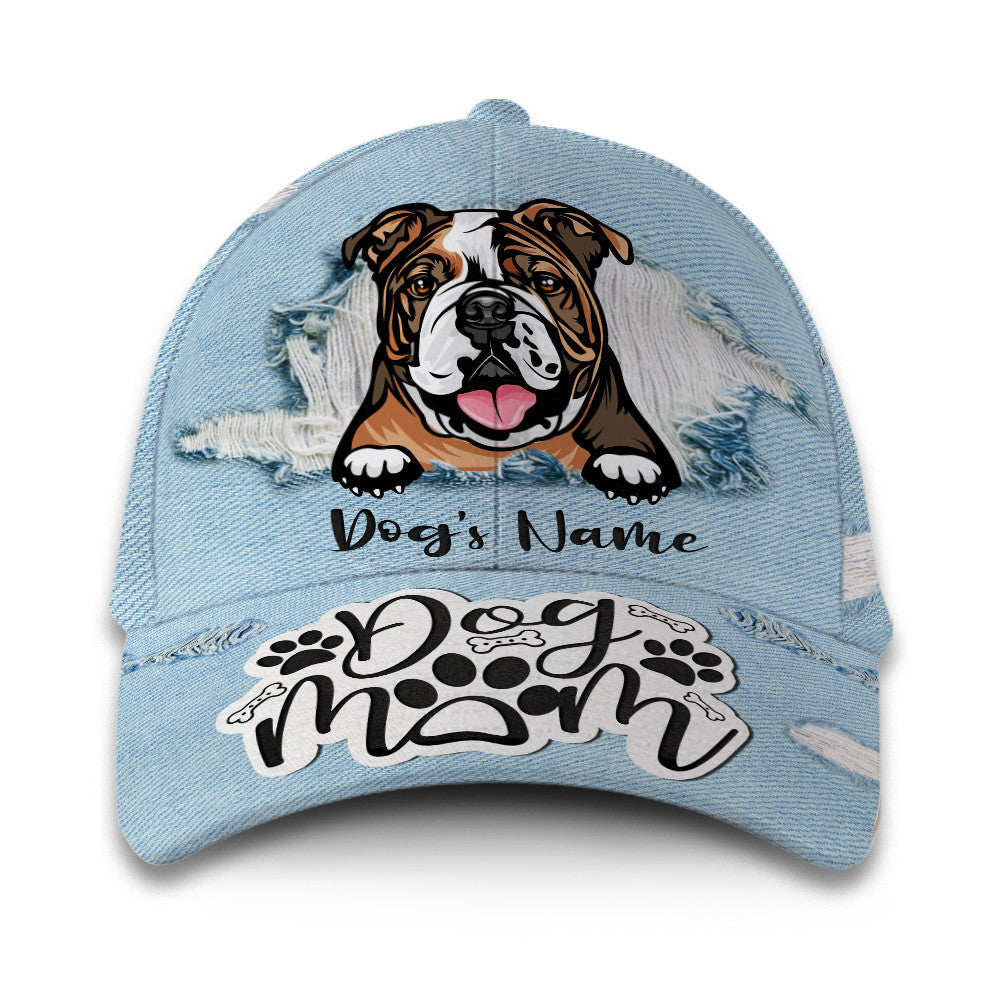 English Bulldog Dog Mom Customized Hat Classic Cap Hat