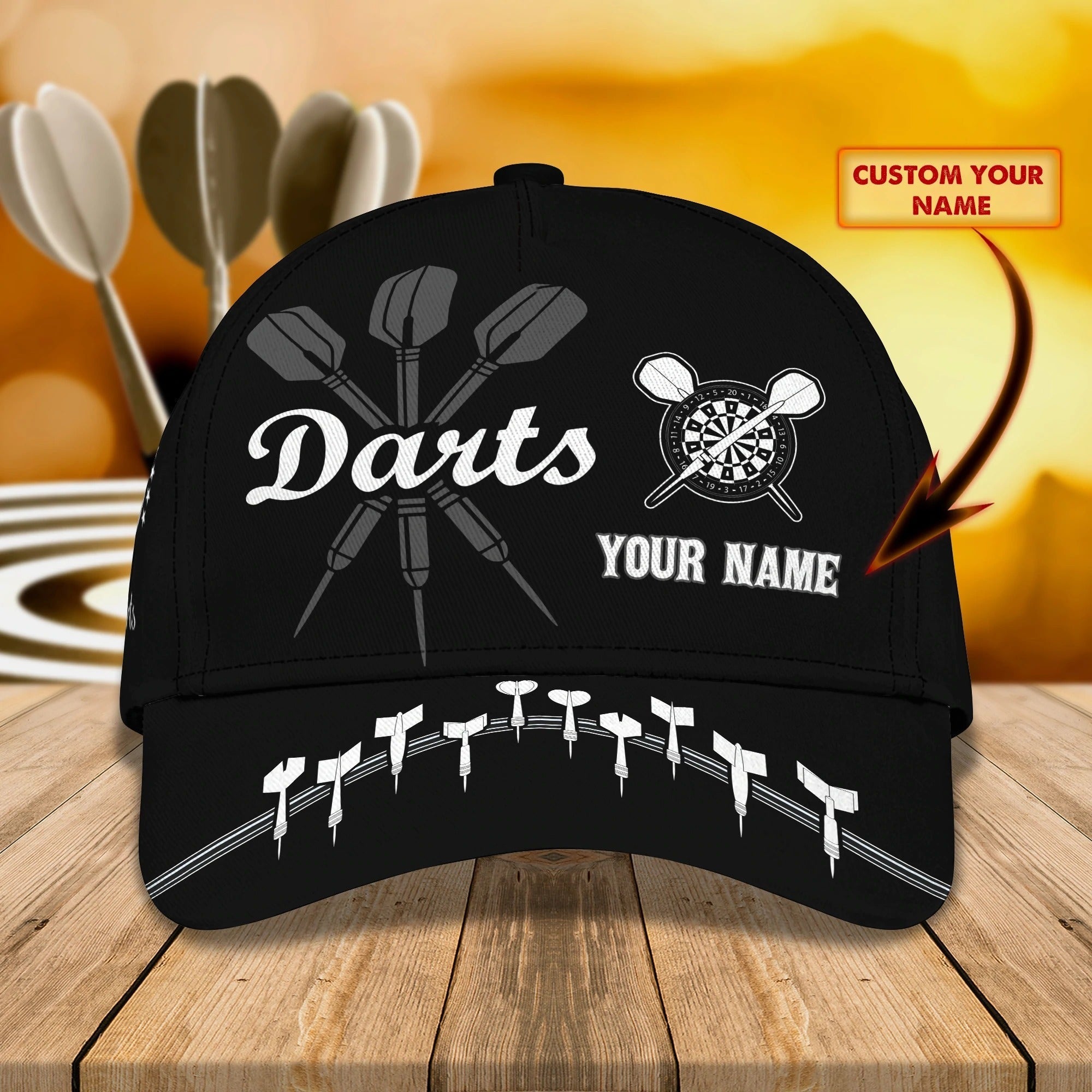 Personalized Dart Baseball Cap Full Printing, Dart Hat For Men And Woman, To My Friend Darter Cap Hat, Darter Cap Hat