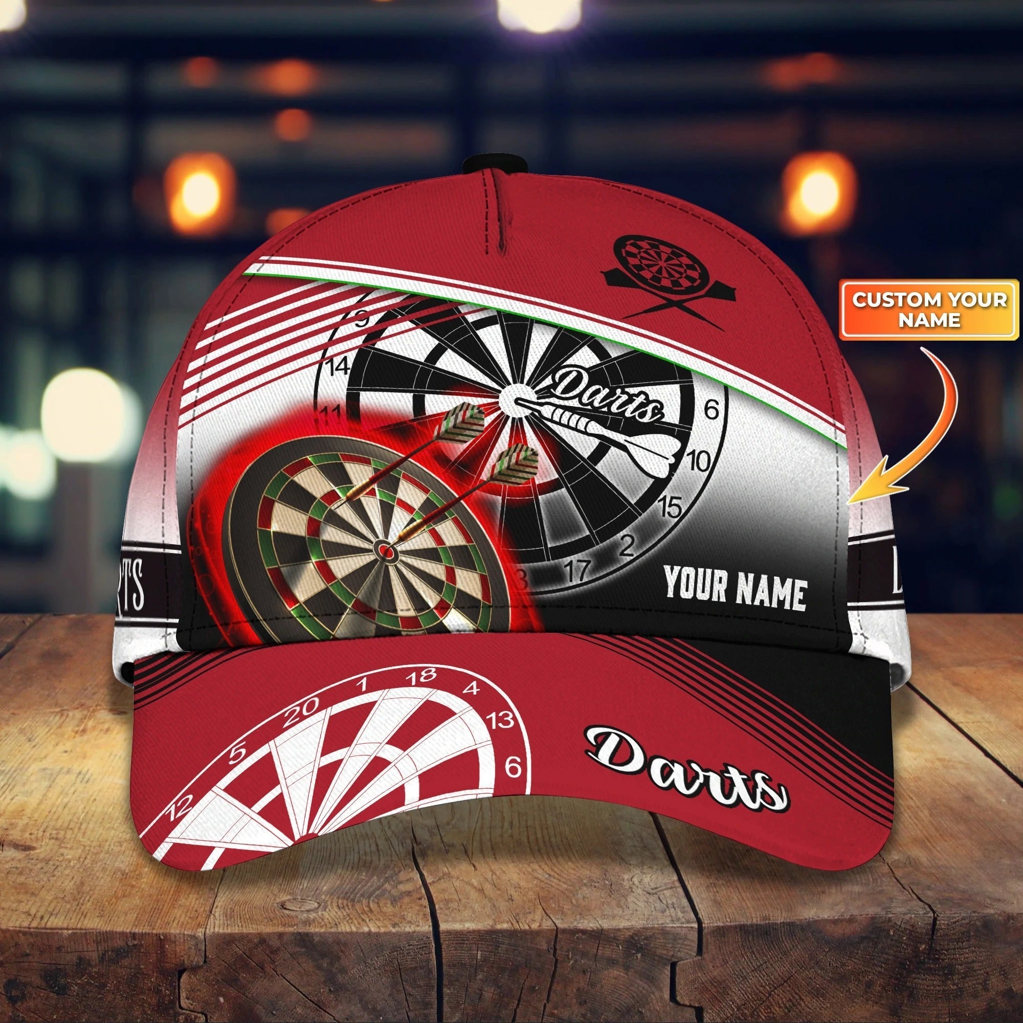 Personalized Baseball Full Print Dart Cap Hat For Men And Woman, Darts Cap For My Boy Friends, Gift To Darter Hat