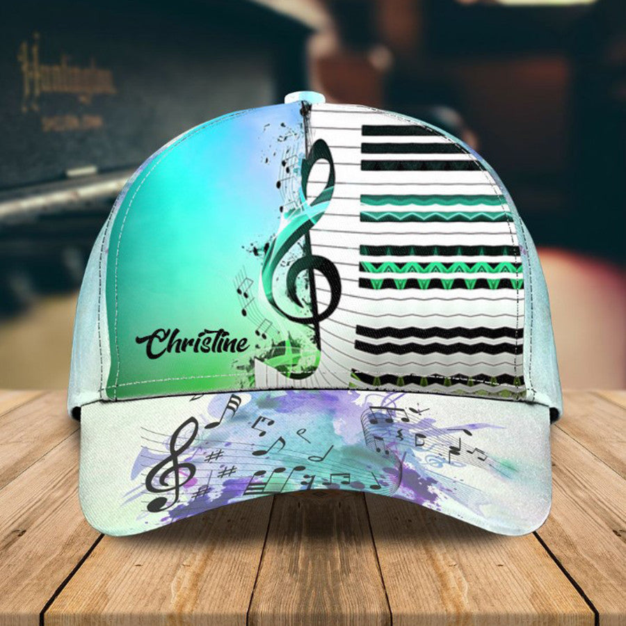 Personalized Water Color Piano Baseball Cap for Girl, Piano Hat for Girlfriend Birthday Hat