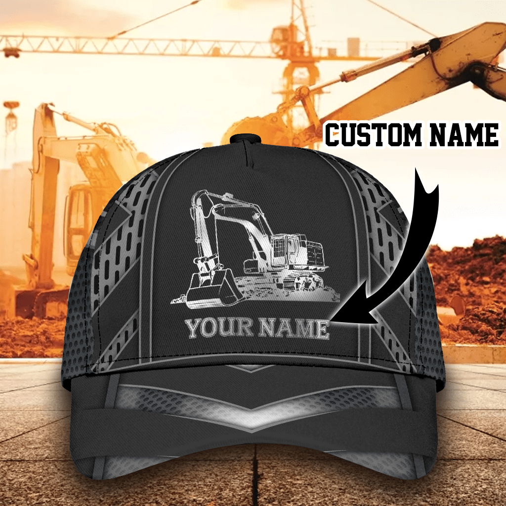 Personalized Excavator Heavy Equipment Cap Hat For Man And Women, Gift To Excavator Man, Excavator Cap Hat
