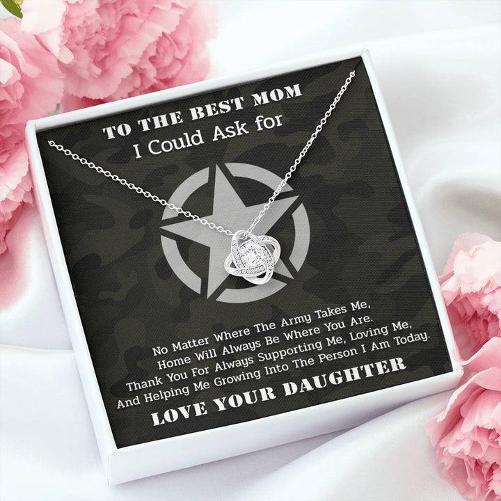 To The Best Mom Army Love Knot Necklace  From Daughter