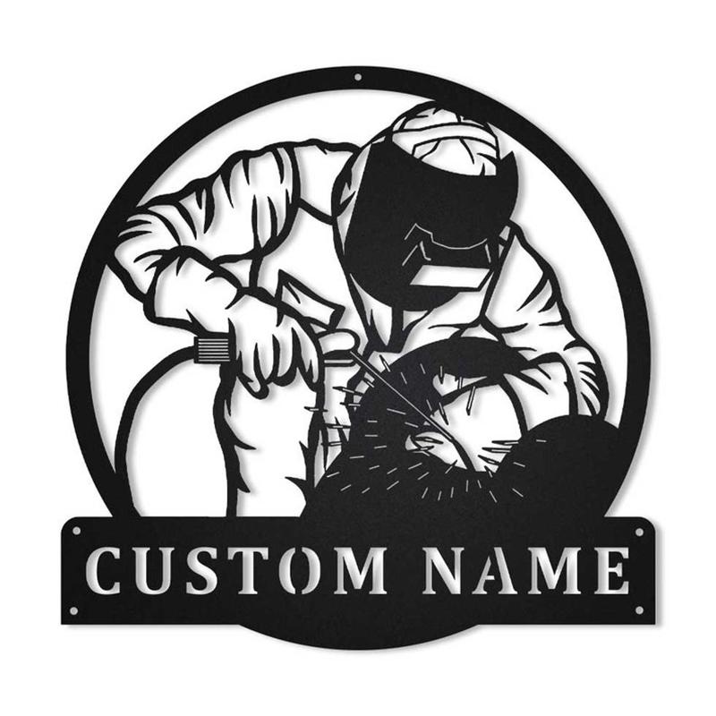 Personalized Welder Monogram Metal Sign, Custom Name, Welder Gift, Custom Job Metal Sign