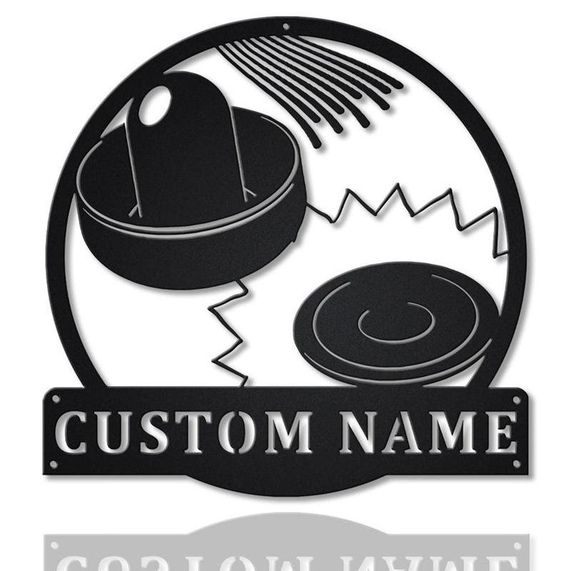 Personalized Air Hockey Monogram Metal Sign, Custom Name, Air Hockey, Housewarming Outdoor Sign, Custom Game Metal Sign