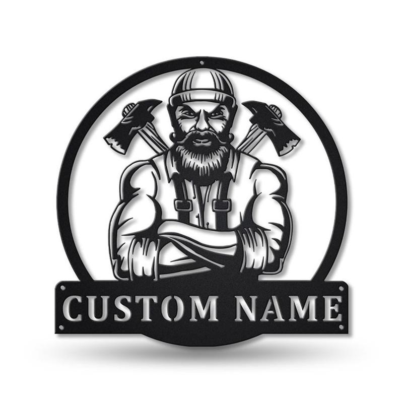 Personalized Woodworker Lumberjack Metal Sign, Custom Name, Woodworker Job, Custom Job Metal Sign