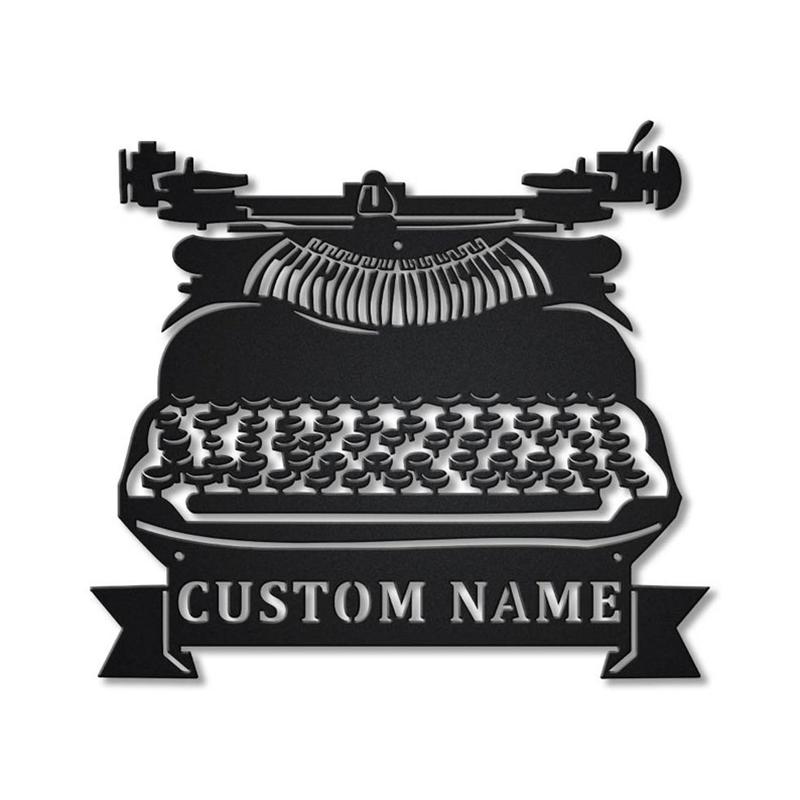Personalized Typewriter Metal Sign, Custom Name, Typewriter Monogram Sign, Typewriter Gifts, Custom Job Metal Sign