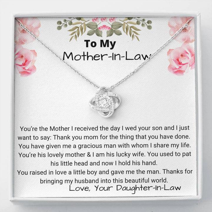Mother's Day Gift From Daughter- In-Law  Forever Love Knot Necklace For Mom