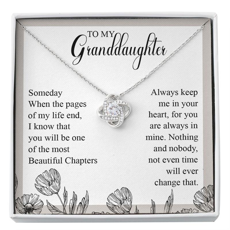 To My Granddaughter Someday When The Pages Of My Life End Love Knot Necklace