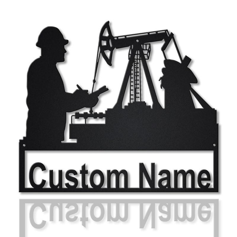 Personalized Petroleum Engineer Monogram Metal Sign, Custom Name, Petroleum Engineer Sign, Custom Job Metal Sign