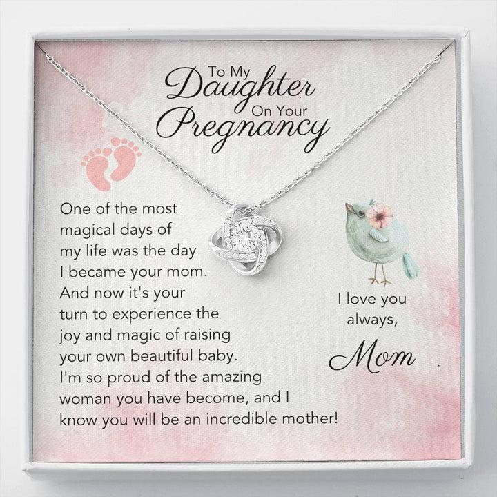 To My Daughter On Your Pregnancy - Love Knot Necklace