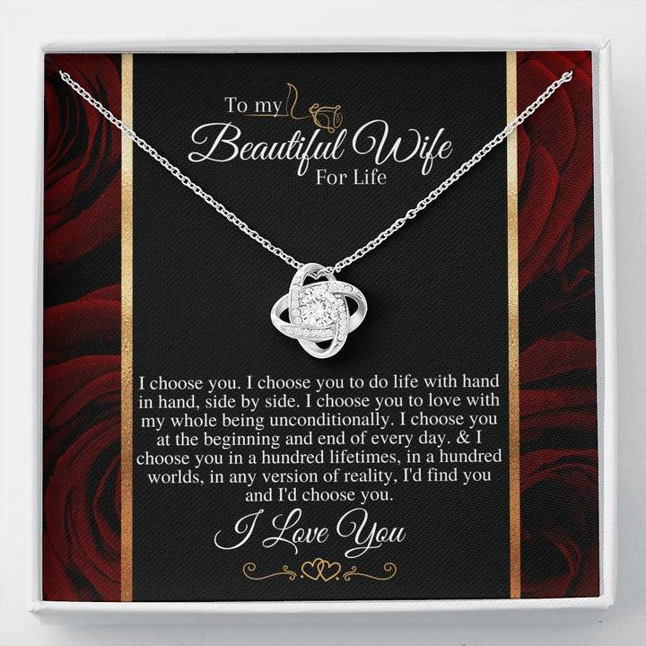 "I Choose You" Love Knot Necklace (Roses Edition)