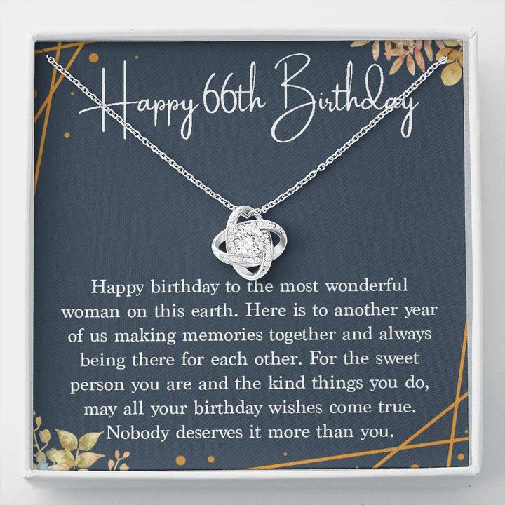 Happy 66Th Birthday Necklace Gift For Mom Grandma, 66Th Birthday Gifts For Women, 66 Years Old Jewelry Love Knot Necklace Xx166lk47