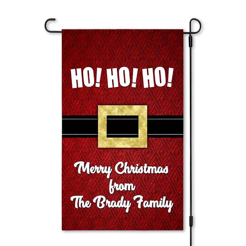 Personalized Ho Ho Ho Merry Christmas From Family Garden Flag, Family Lovers, Custom Name Garden Flag