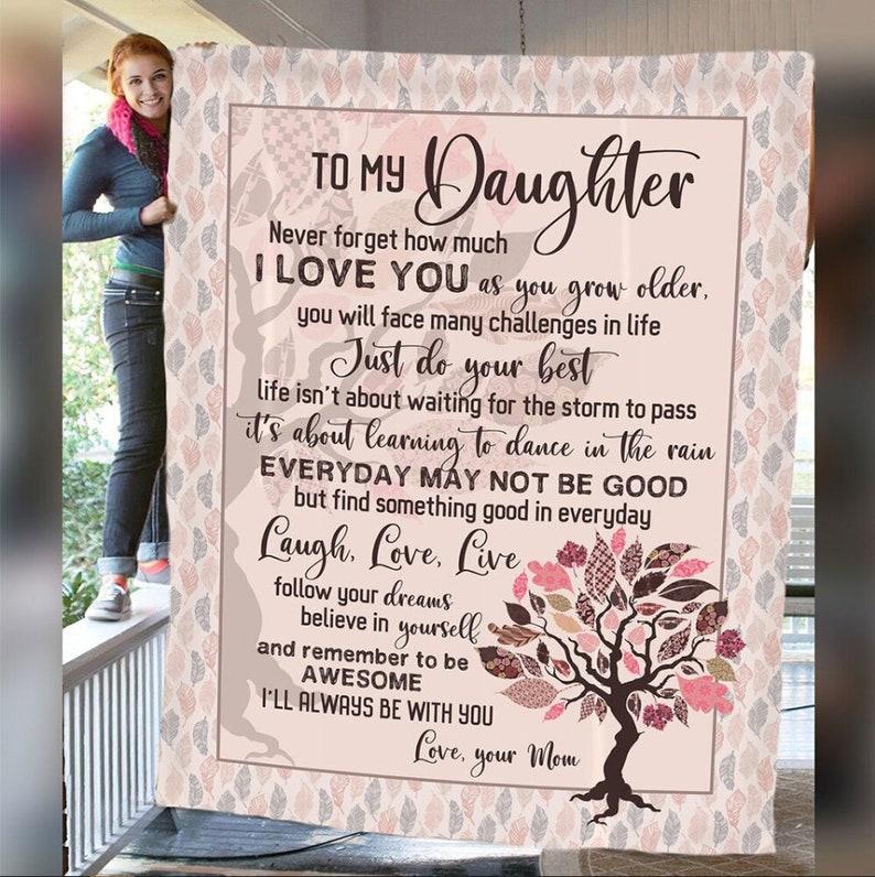To my daughter blanket, daughter's birthday, gift from dad and mom, christmas blanket, gifts for daughter, daughter's birthday, family gifts