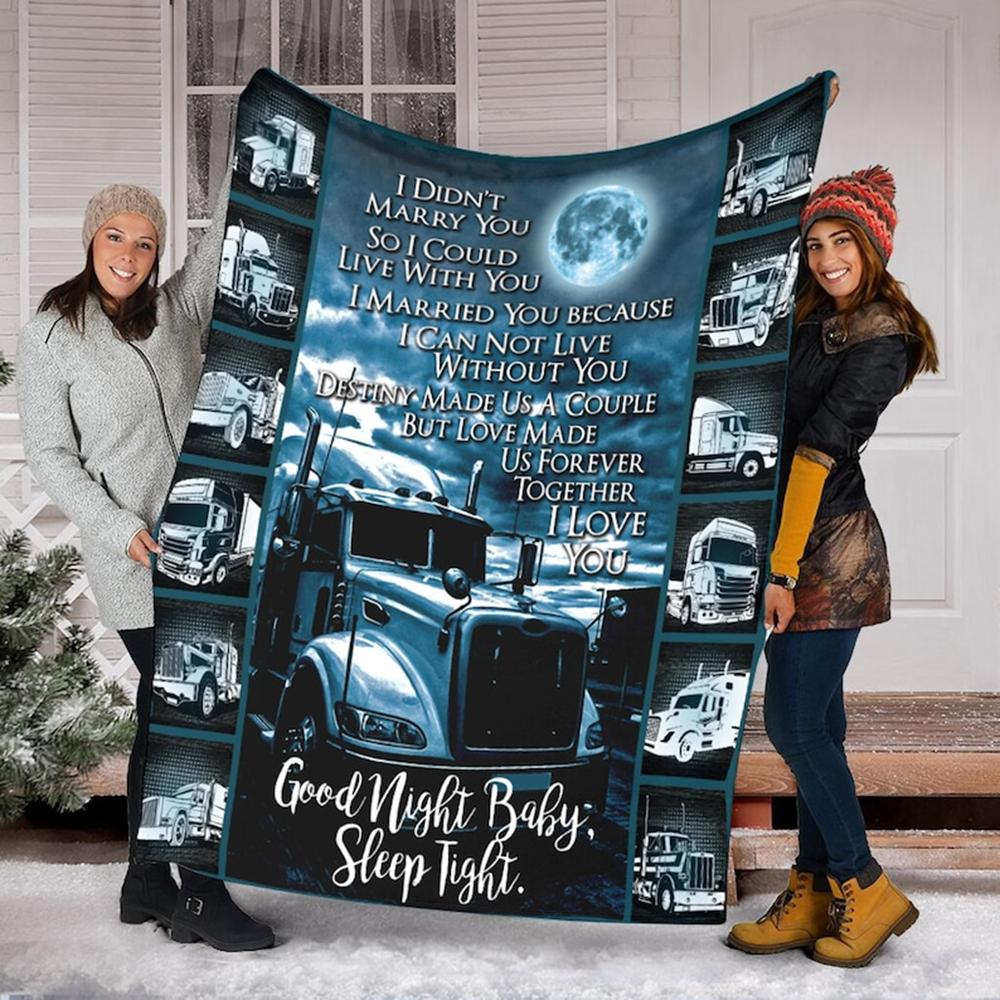 Goodnight Baby Sleep Tight Blanket, Fleece Sherpa Blankets, Tractor Daddy blanket gifts, Christmas gifts for Dad, blanket for tractor