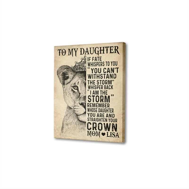 Straighten Your Crown Custom Name Mom And Daughter Canvas | Gift For Daughter Canvas | Personalized Mom And Daughter Canvas