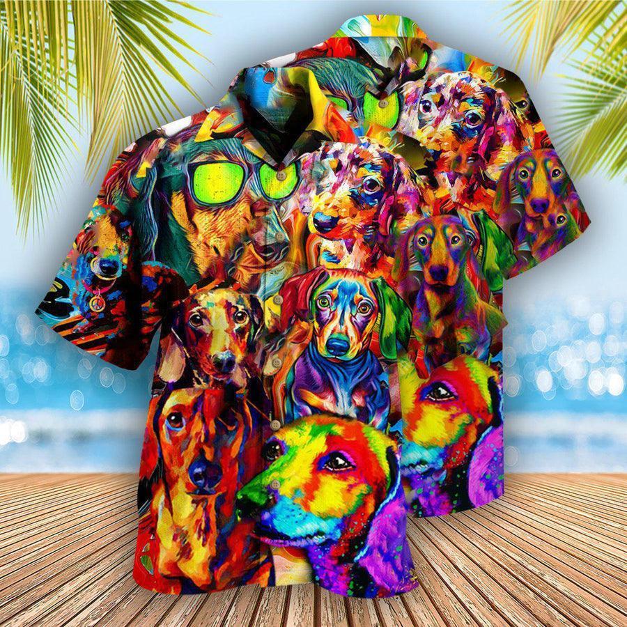 Dog print hawaiian shirt sale