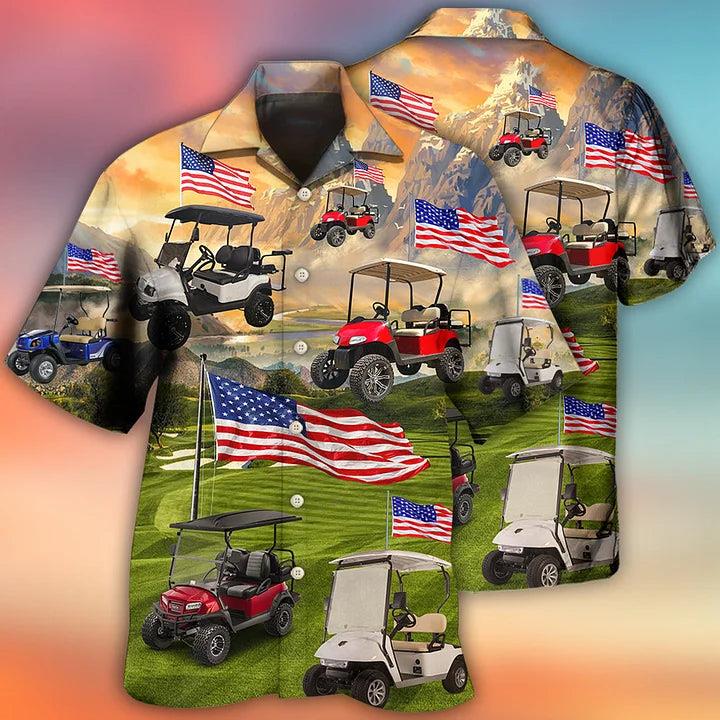 Funny Hawaiian Shirt Let's Get Drunk And Drive Golf Cart Gift For