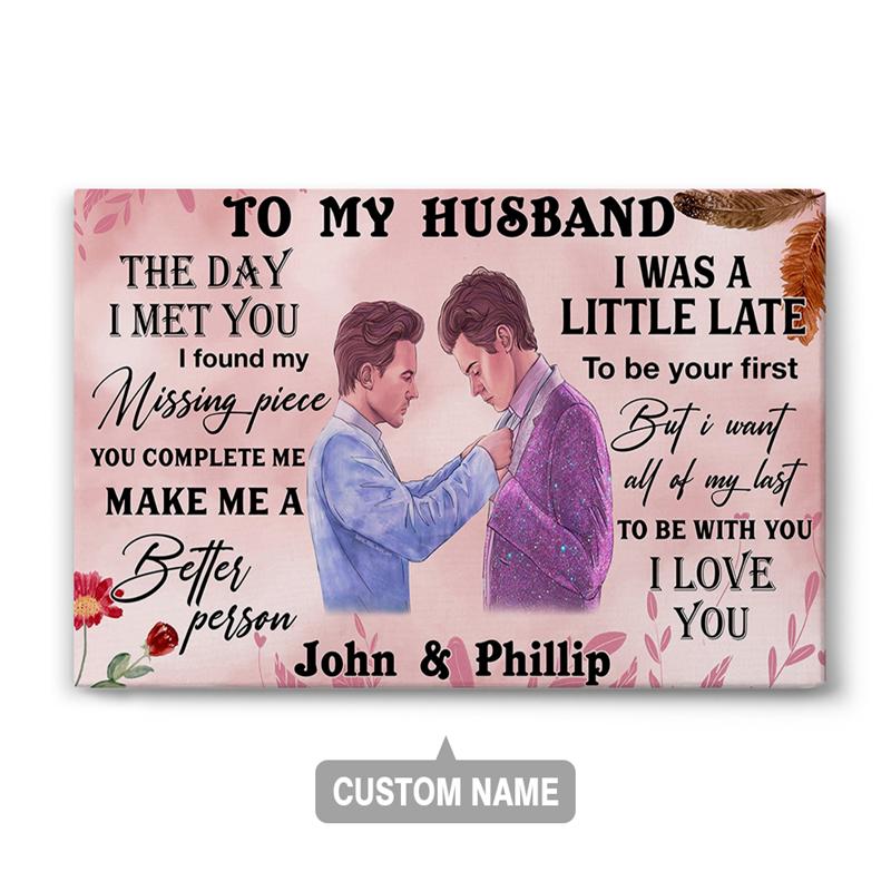 Custom To My Husband The Day I Met You Canvas | Custom Name | Couple Gifts | Personalized Anniversary Canvas