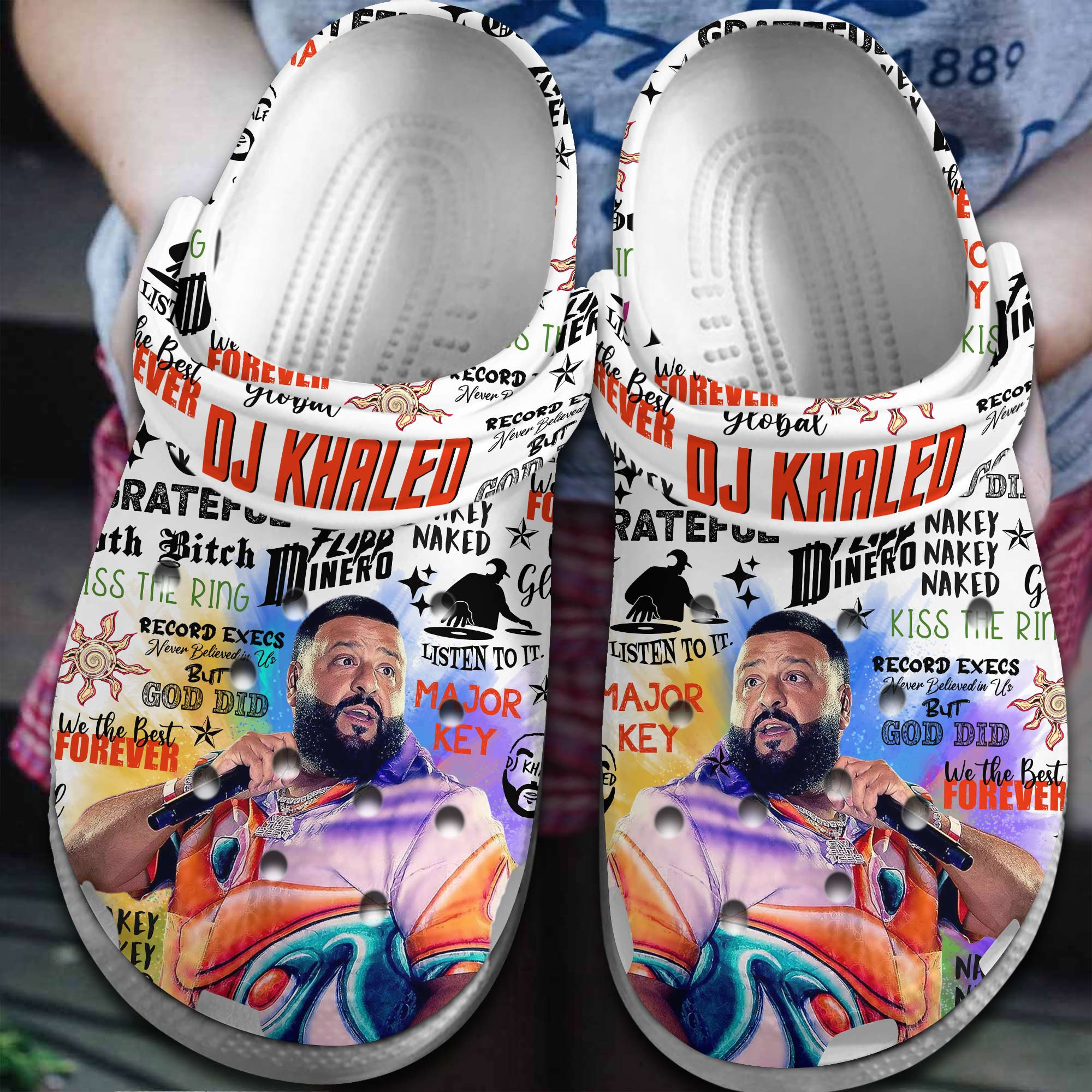 Dj Khaled Music Crocs Crocband Clogs Shoes - Monsterry