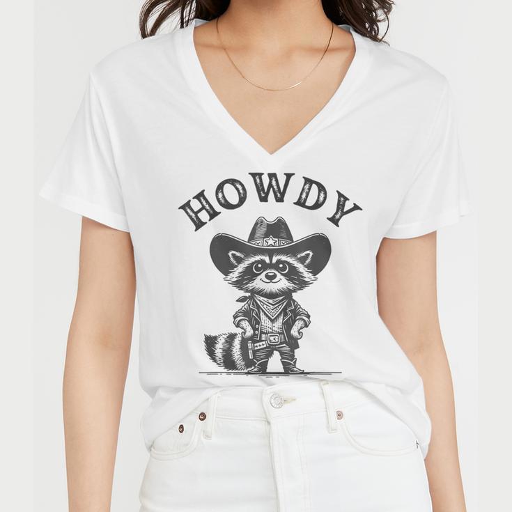 Cowboy Raccoon Howdy Animal Unisex V-Neck T-Shirt