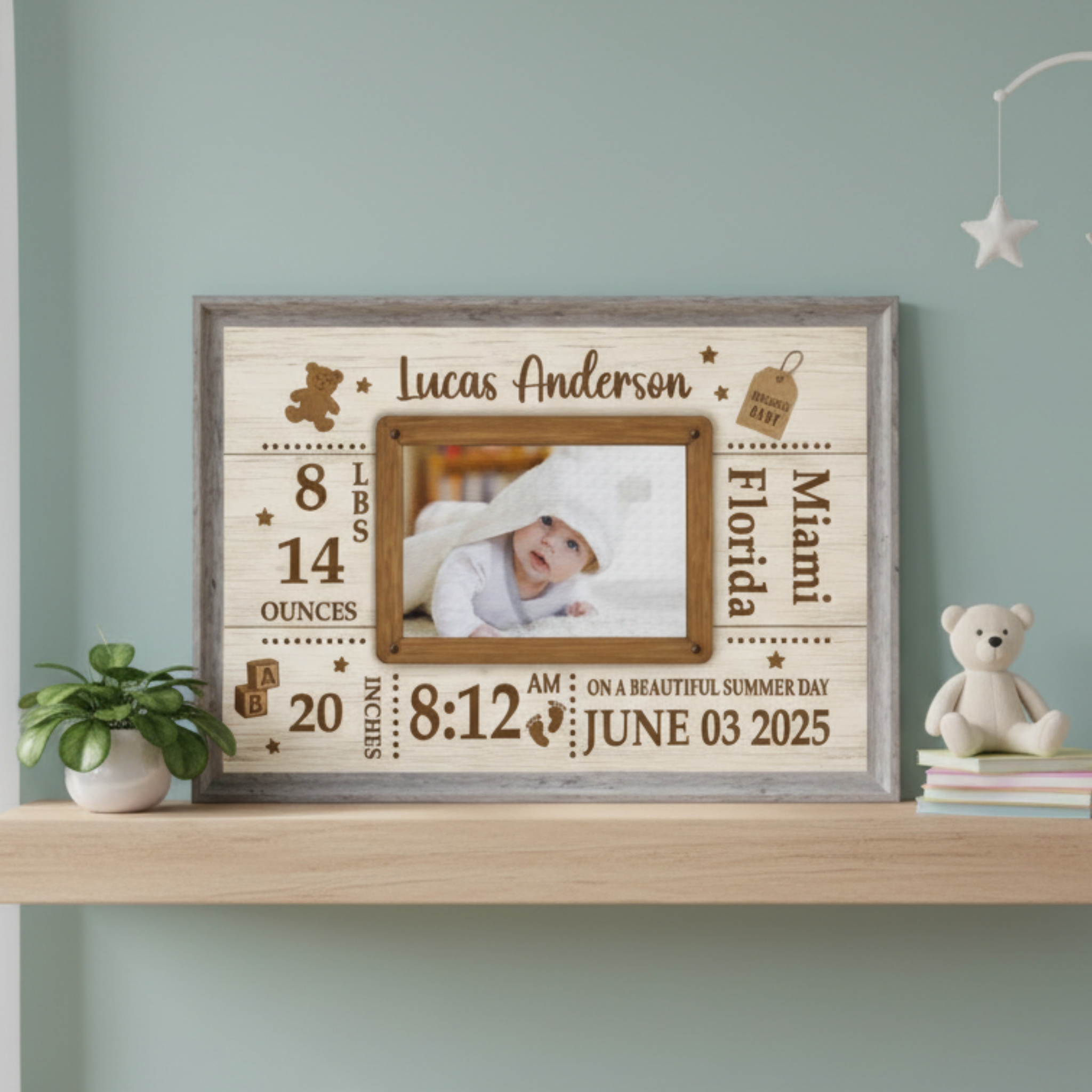 Welcoming Baby Keepsake Custom Canvas