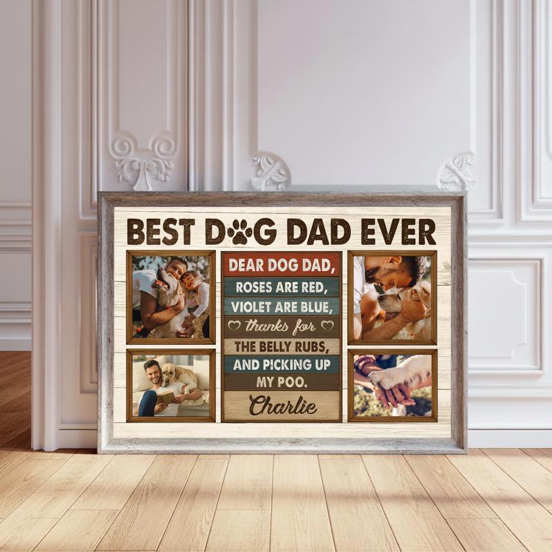 Personalized Father's Day Canvas for best dog dad