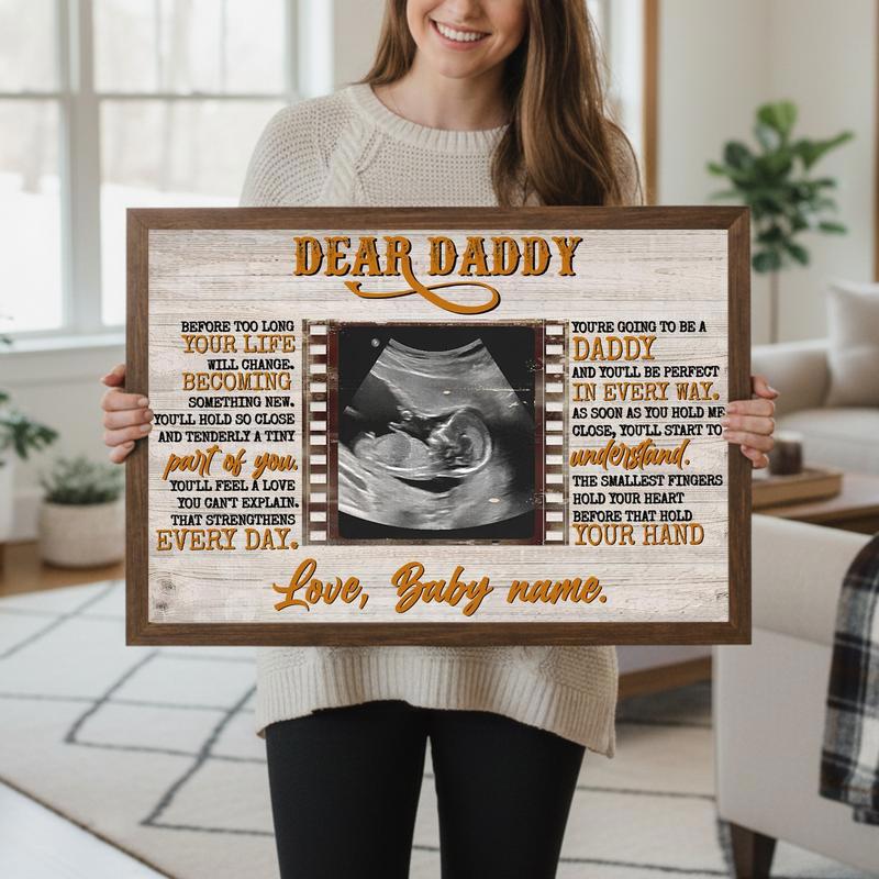 Personalized Ultrasound Photo Canvas father's day gift for new dad