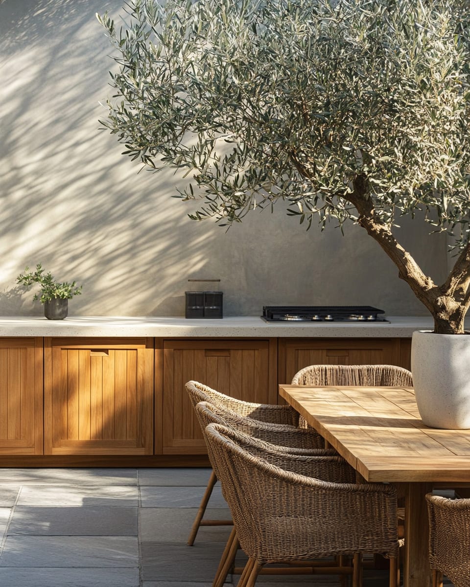Japandi Outdoor Kitchen Harmony | Vouzzy