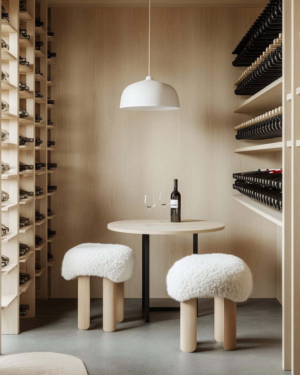 Cozy Scandinavian Wine Cellar Retreat