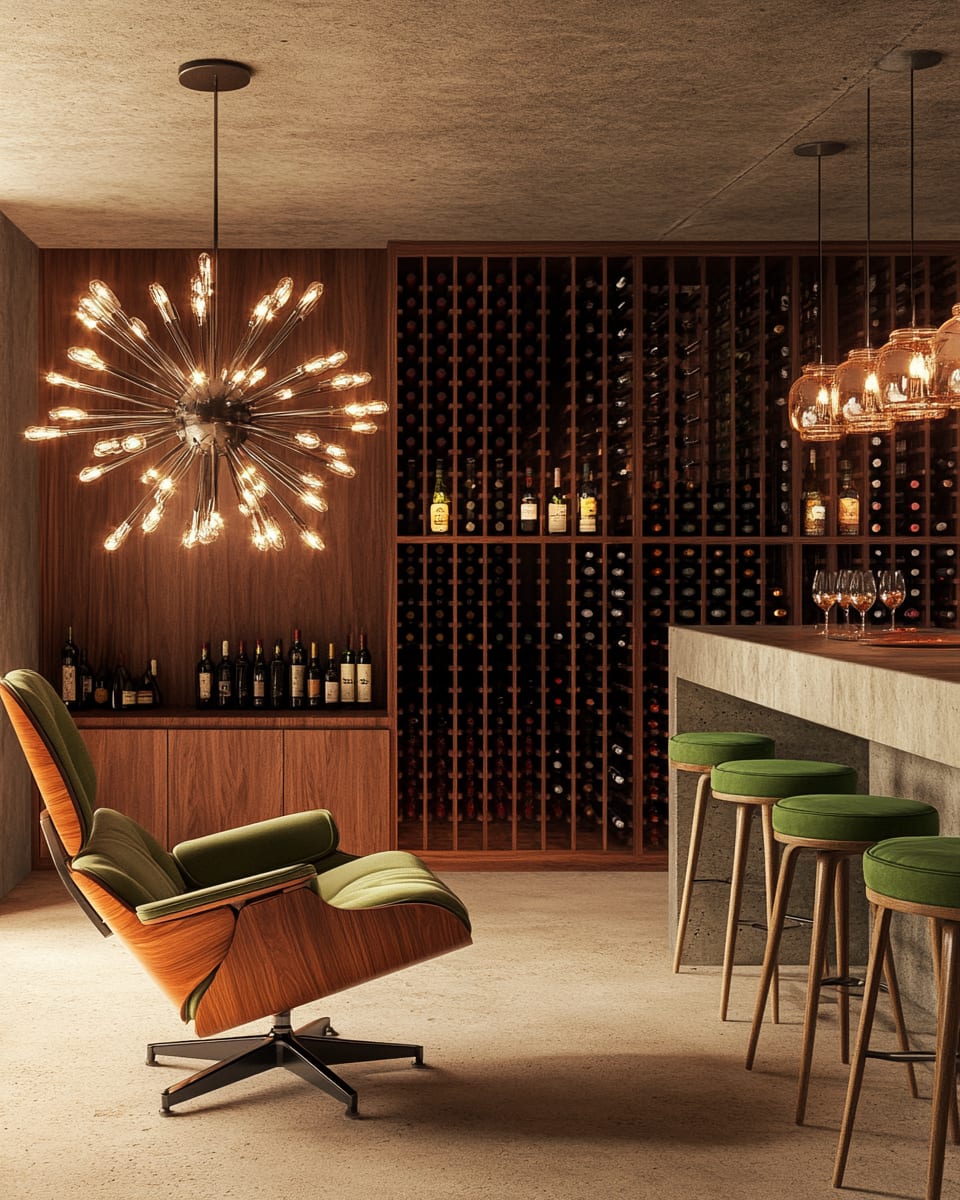 Mid-Century Modern Wine Cellar Statements